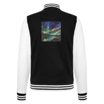 Aurores boréales au-dessus du lac tranquille - Veste Teddy - noir/blanc - Dos - Marisol (170cm)