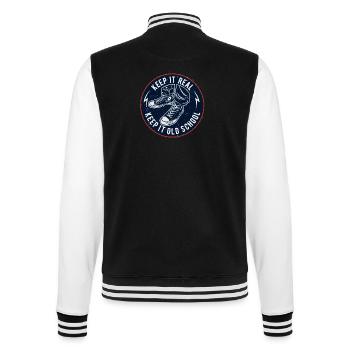 Keep It Oldschool - College-Sweatjacke - Schwarz/Weiß - Hinten - Marisol (170cm)