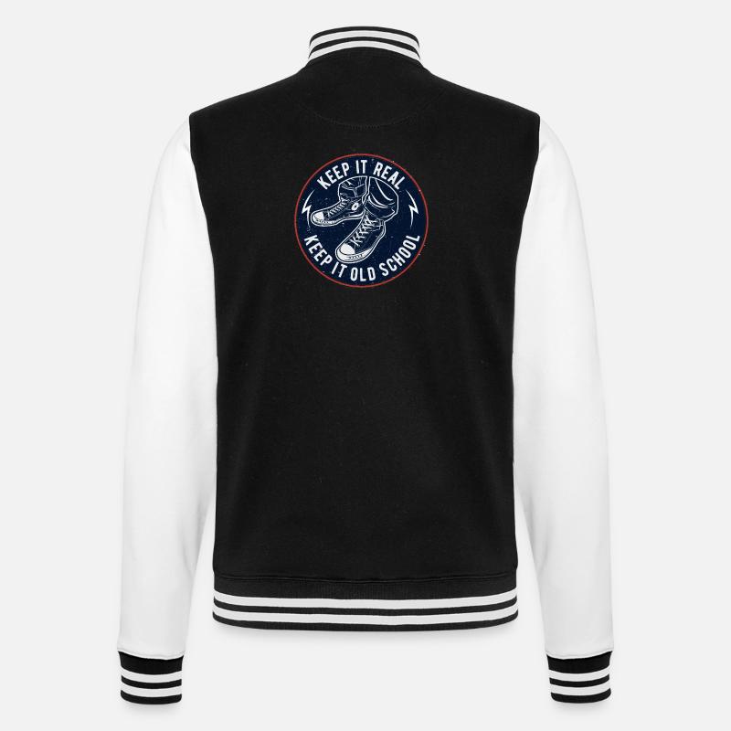 Keep It Oldschool - College Sweat Jacket - black/white