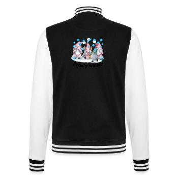 Frosty Winter - Nordic Elves for Christmas - College Sweat Jacket - black/white - Back - Marisol (170cm)