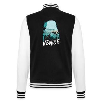 Venice and its Gondolas: Elegant Illustration - College Sweat Jacket - black/white - Back - Marisol (170cm)