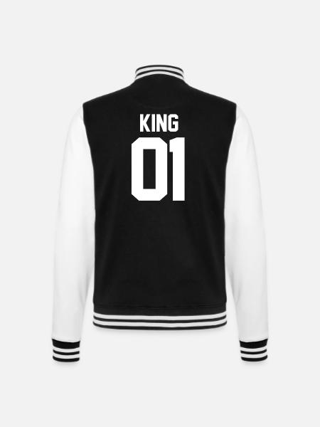 KING - College-Sweatjacke - Schwarz/Weiß