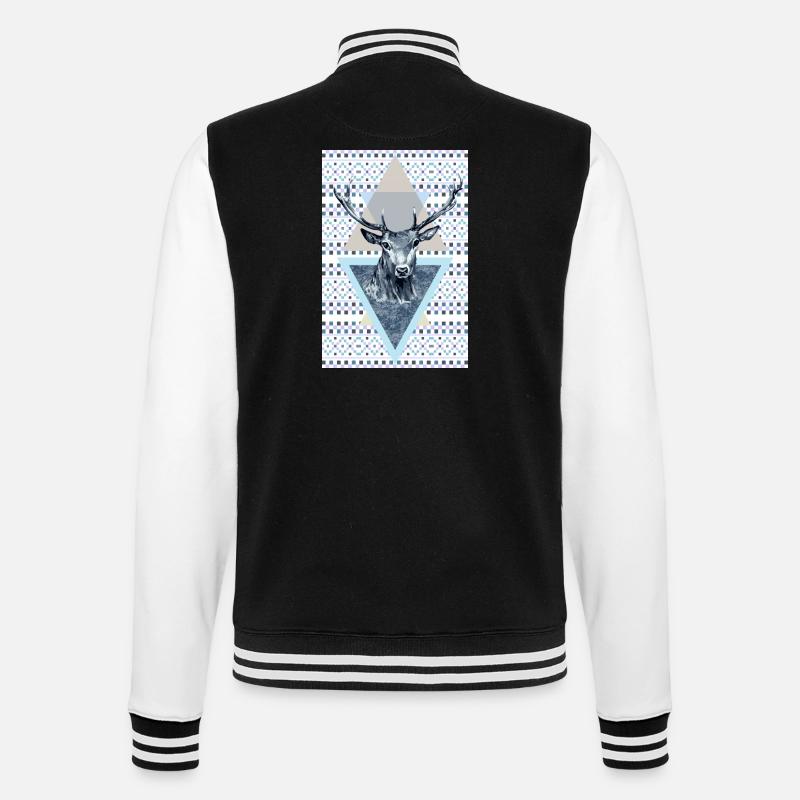 Cerf roi de la forêt - Veste Teddy - noir/blanc