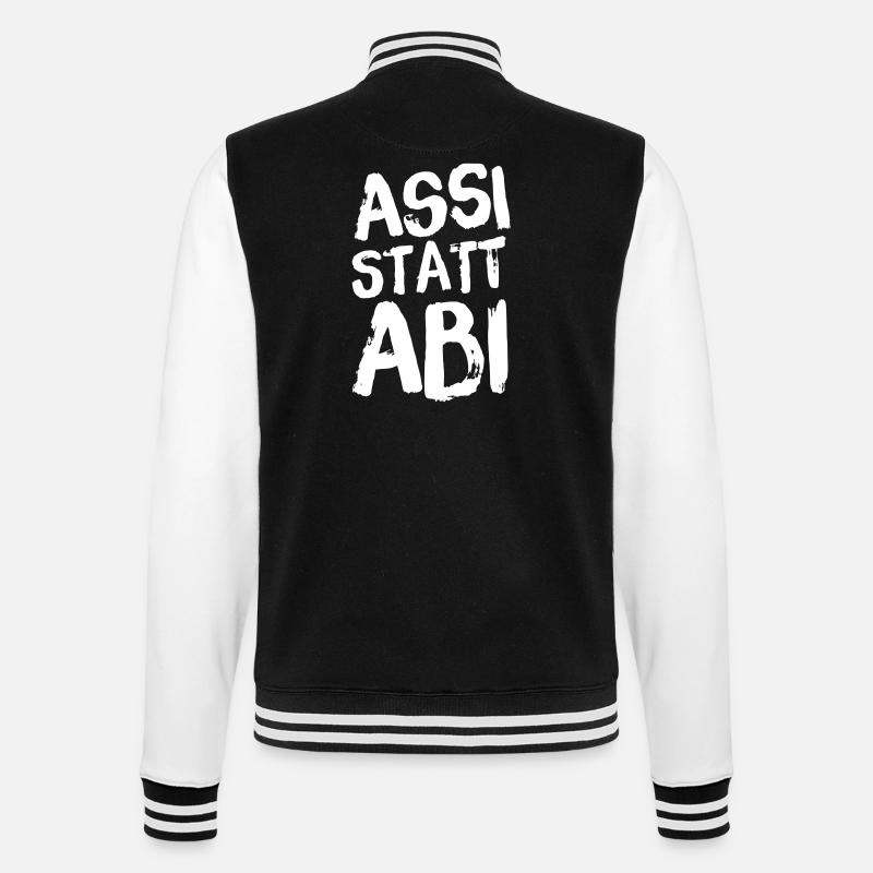 Assi Abi Spruch - College-Sweatjacke - Schwarz/Weiß