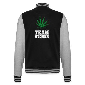 Team Stoner vintage white - College Sweat Jacket - black/heather grey - Back - Marisol (170cm)
