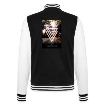 mystic forest triangles - College-Sweatjacke - Schwarz/Weiß - Hinten - Marisol (170cm)