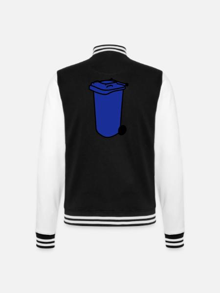 blaue Tonne - College-Sweatjacke - Schwarz/Weiß
