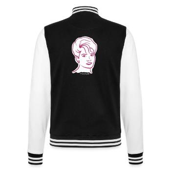 80s / Woman Portrait / Girl Power / minavi - College Sweat Jacket - black/white - Back - Marisol (170cm)