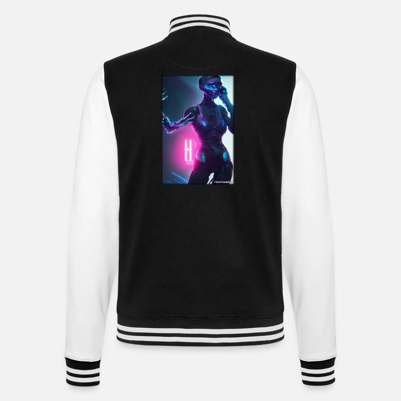 Robot Future Science Sci-Fi Machine - College Sweat Jacket - black/white