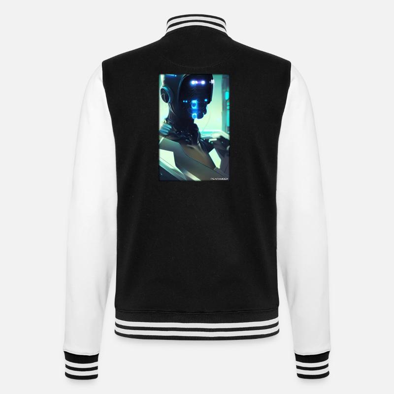 Robot Future Science Sci-Fi Machine - College Sweat Jacket - black/white