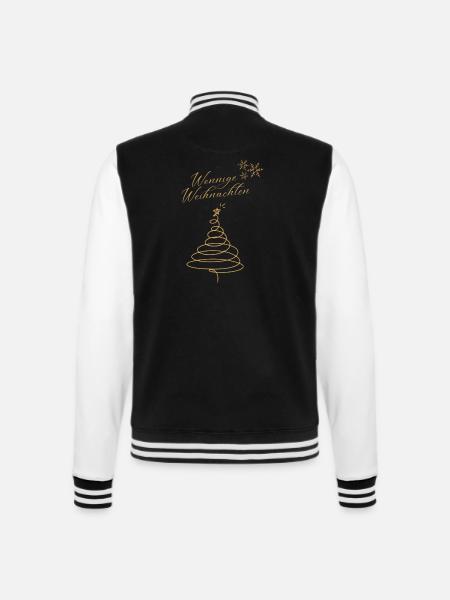 Wonnige Weihnachten Weihnachtsbaum Design gold - College-Sweatjacke - Schwarz/Weiß