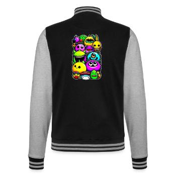Lustige Monster - College-Sweatjacke - Schwarz/Grau meliert - Hinten - Marisol (170cm)