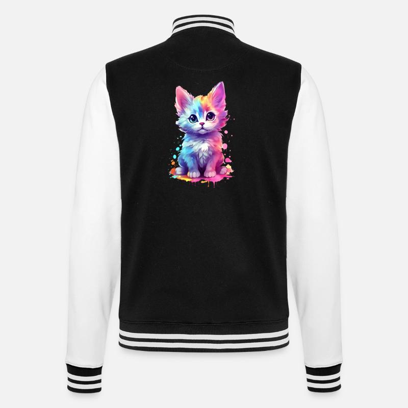 Idée d’impression unique et douce pour chat - Veste Teddy - noir/blanc
