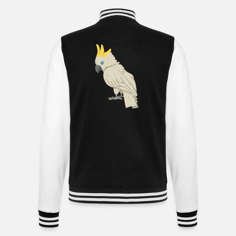 Kakadu - College-Sweatjacke - Schwarz/Weiß