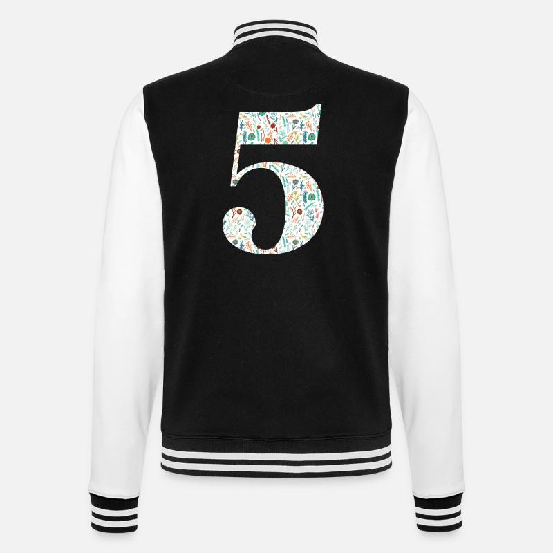 5th Floral Anniversary - College Sweat Jacket - black/white