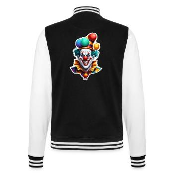 Clown / Zirkus / Fasching / Karneval / verspielt - College-Sweatjacke - Schwarz/Weiß - Hinten - Marisol (170cm)