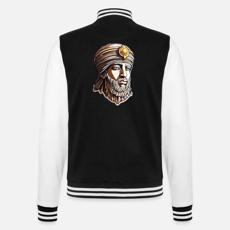 Egypte / Pharaon / Momies / Hiéroglyphes / Sphinx - Veste Teddy - noir/blanc