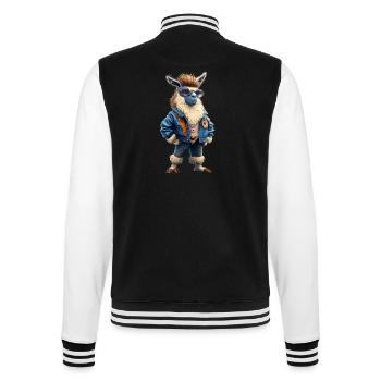 Hipster Lama - College-Sweatjacke - Schwarz/Weiß - Hinten - Marisol (170cm)