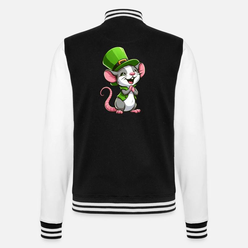 Rat mignon de la Saint-Patrick - Veste Teddy - noir/blanc