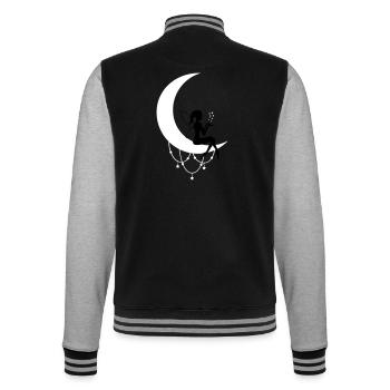 fee elfe halbmond fantasie - College-Sweatjacke - Schwarz/Grau meliert - Hinten - Marisol (170cm)