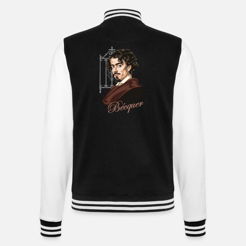 Gustavo Adolfo Bécquer - College Sweat Jacket - black/white