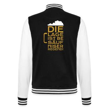 Bier Die Lage ist besäufniserregend - College-Sweatjacke - Schwarz/Weiß - Hinten - Marisol (170cm)
