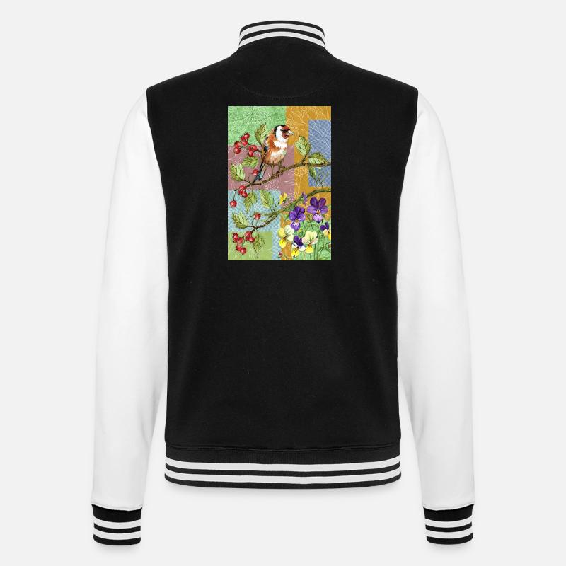 Bunter Vogel - College-Sweatjacke - Schwarz/Weiß