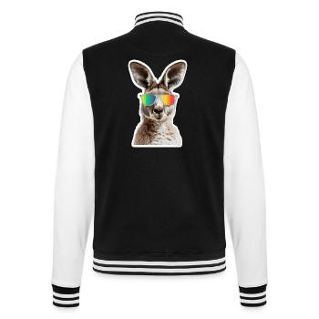 Lustiges Känguru mit Sonnenbrille für einen - College-Sweatjacke - Schwarz/Weiß - Hinten - Marisol (170cm)