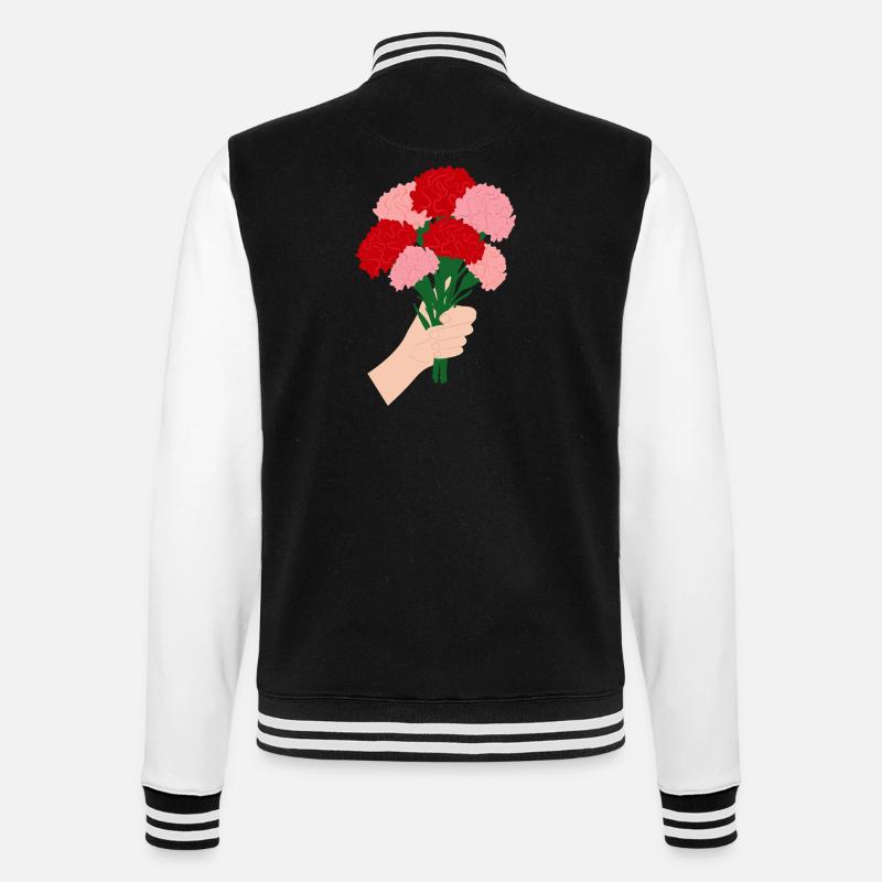 Pour vous- Fleur d’œillet rouge3 - Veste Teddy - noir/blanc