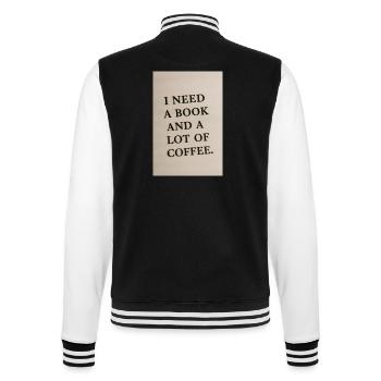 Ich brauche ein Buch und Kaffee - College-Sweatjacke - Schwarz/Weiß - Hinten - Marisol (170cm)