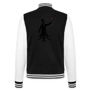 Magier Silhouette Zauberer - College-Sweatjacke - Schwarz/Weiß - Hinten - Marisol (170cm)