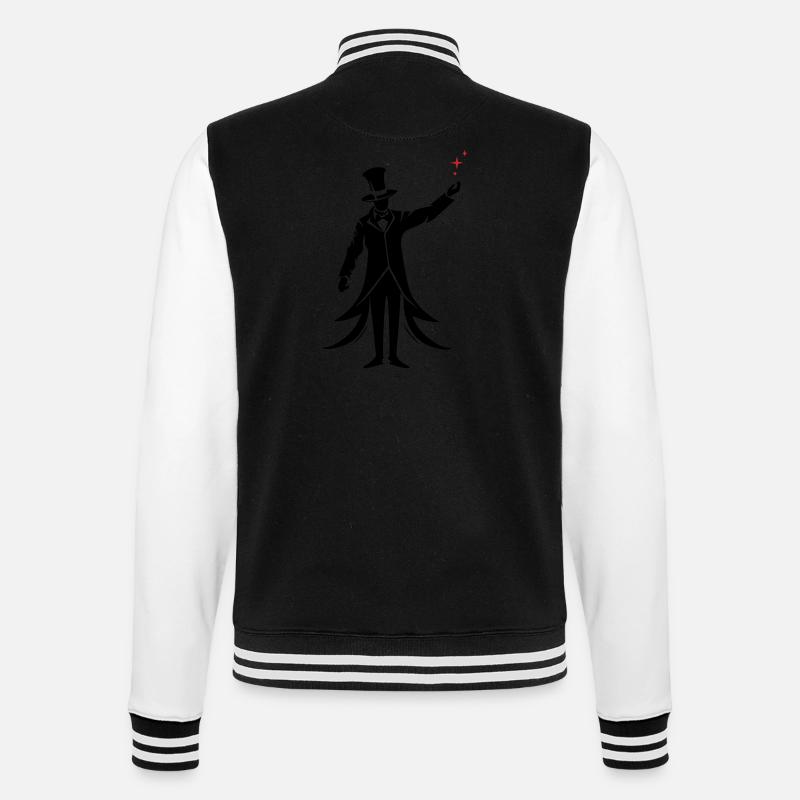 Magier Silhouette Zauberer - College-Sweatjacke - Schwarz/Weiß