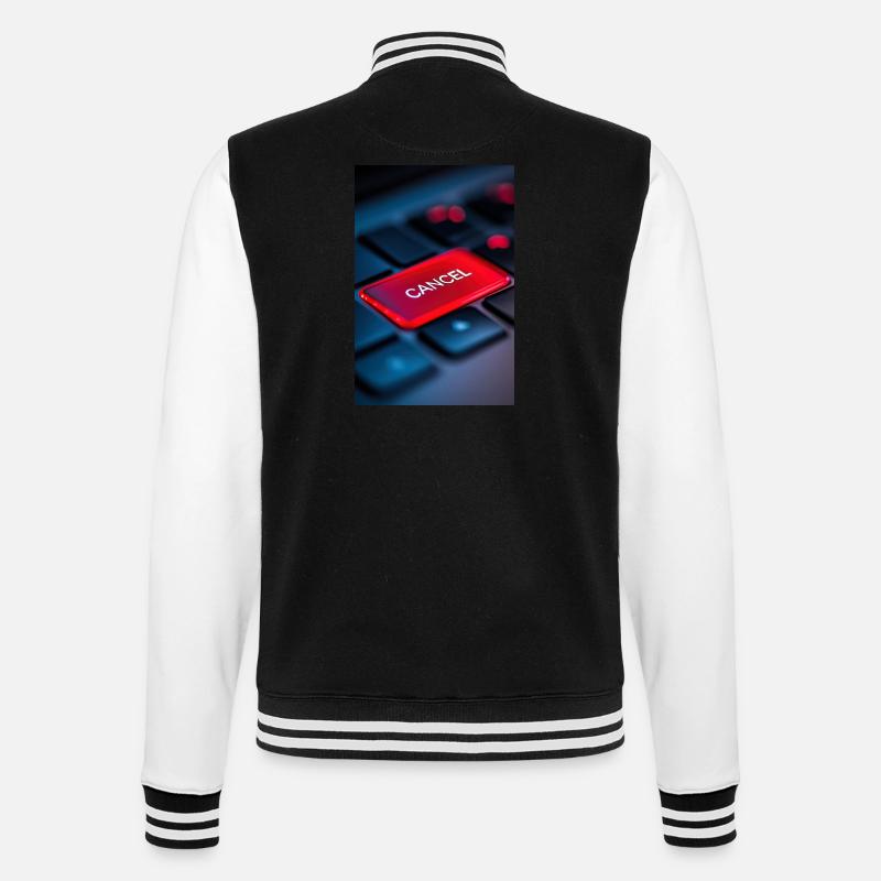 Red Cancel Key Highlight - College Sweat Jacket - black/white