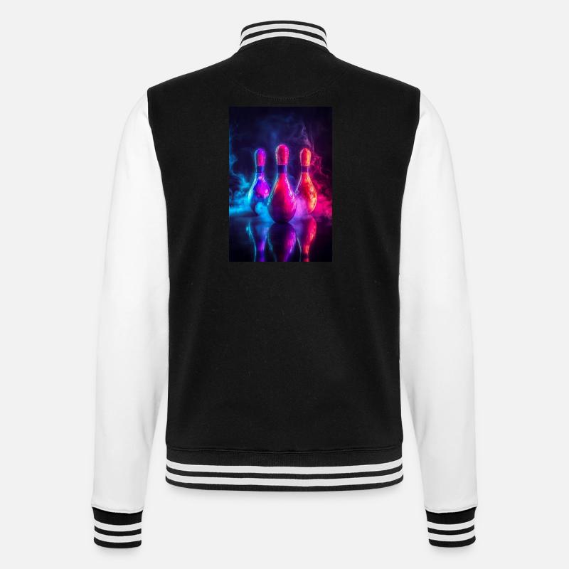 Quilles de bowling Neon Glow - Veste Teddy - noir/blanc