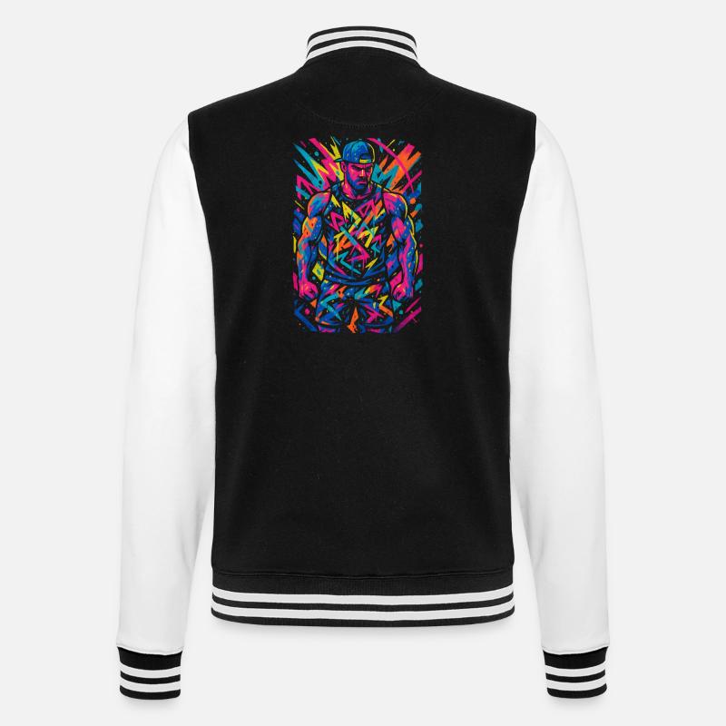 neonmuscles - College-Sweatjacke - Schwarz/Weiß