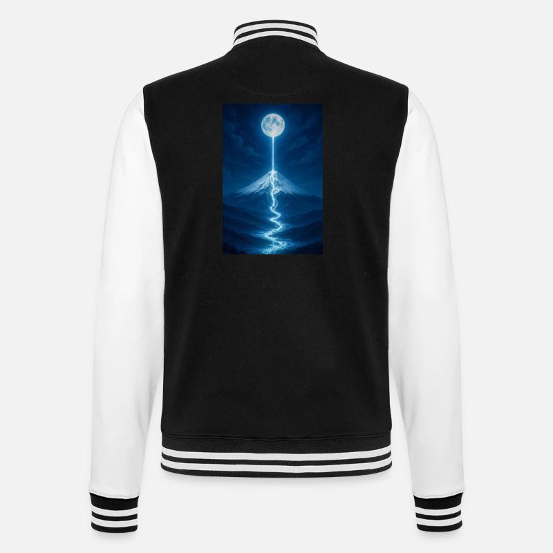 Lunar River Flowing Down - College Sweat Jacket - black/white
