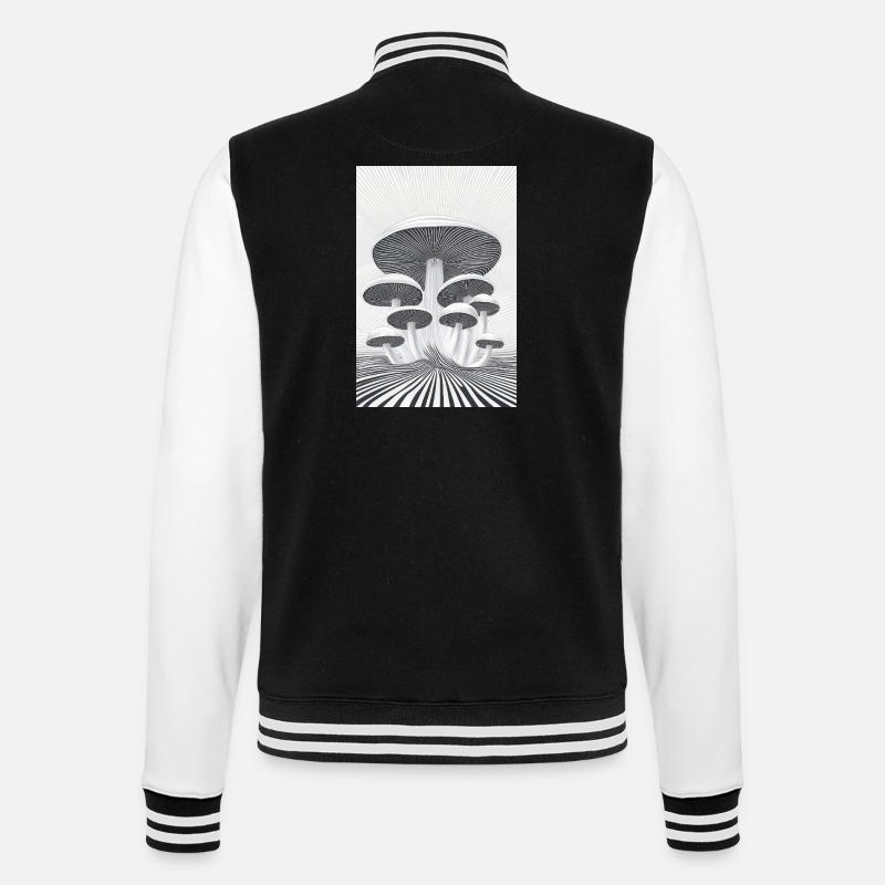 Optical Mushroom Forest - College Sweat Jacket - black/white