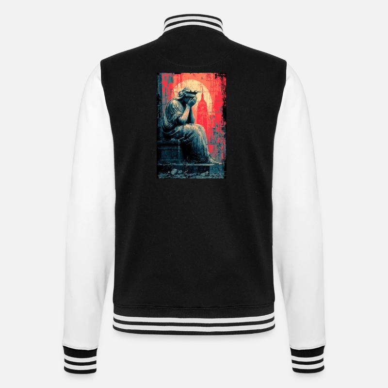 Statue de la Liberté en pleurs - Veste Teddy - noir/blanc