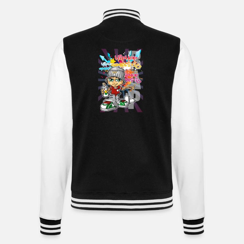 Graffiti boy background - College-Sweatjacke - Schwarz/Weiß