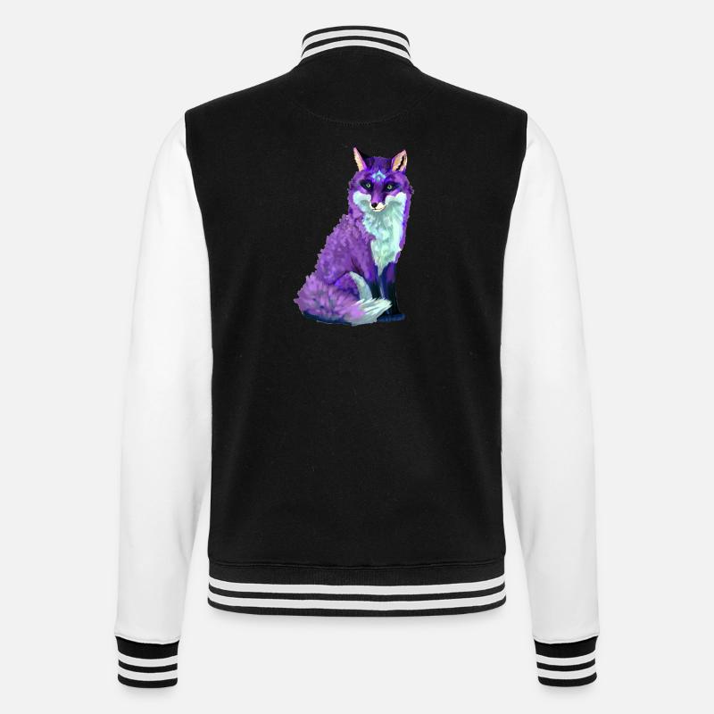 fox - College Sweat Jacket - black/white