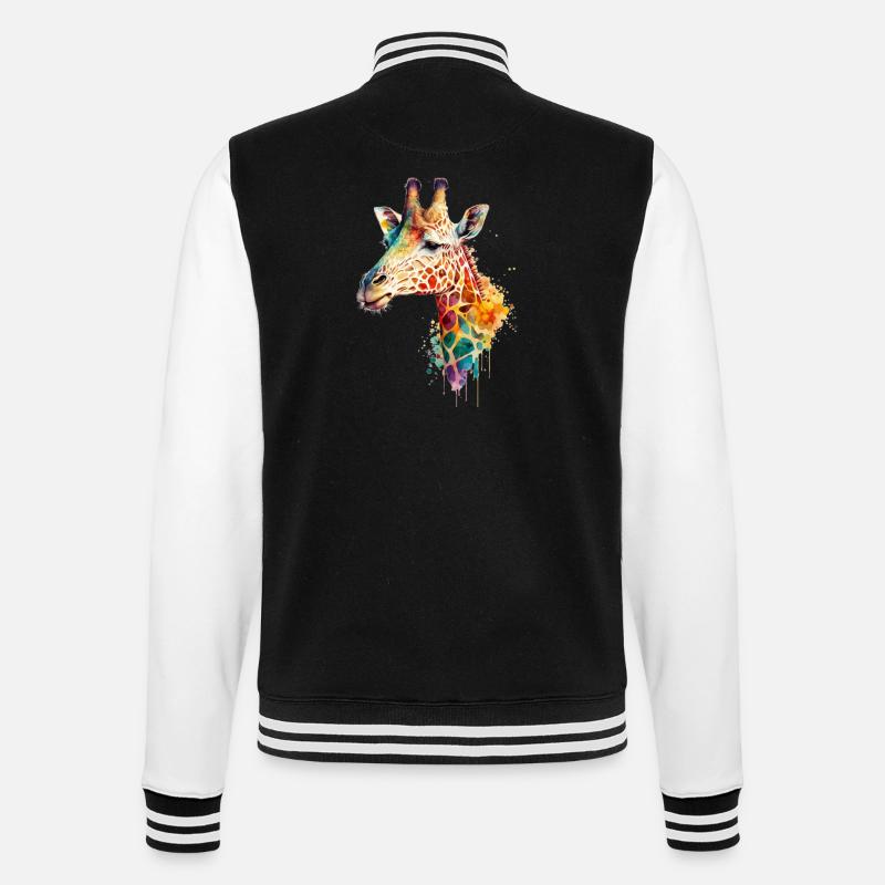 Giraffe - College-Sweatjacke - Schwarz/Weiß
