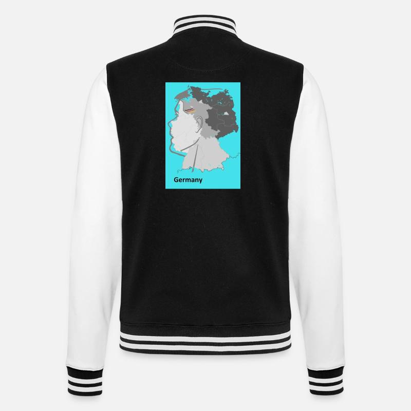 Germany Gradient Map - College Sweat Jacket - black/white