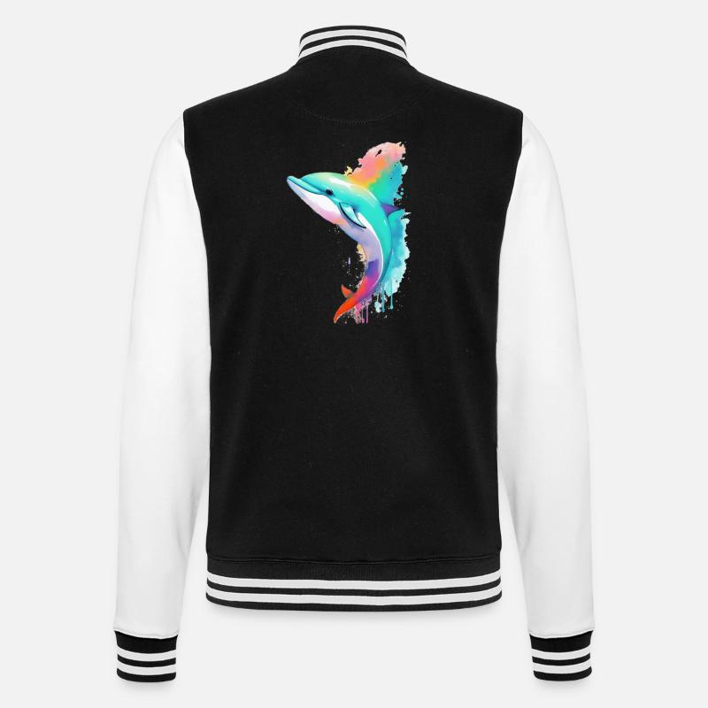 Delfin - College-Sweatjacke - Schwarz/Weiß