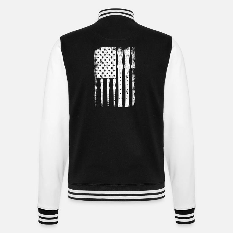Flûte drapeau des États-Unis - Veste Teddy - noir/blanc