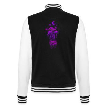 Mushrooms Magic Magic Mushrooms - College Sweat Jacket - black/white - Back - Marisol (170cm)