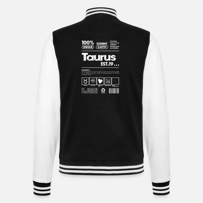 Taurus Retro Glyphs Tee - College Sweat Jacket - black/white