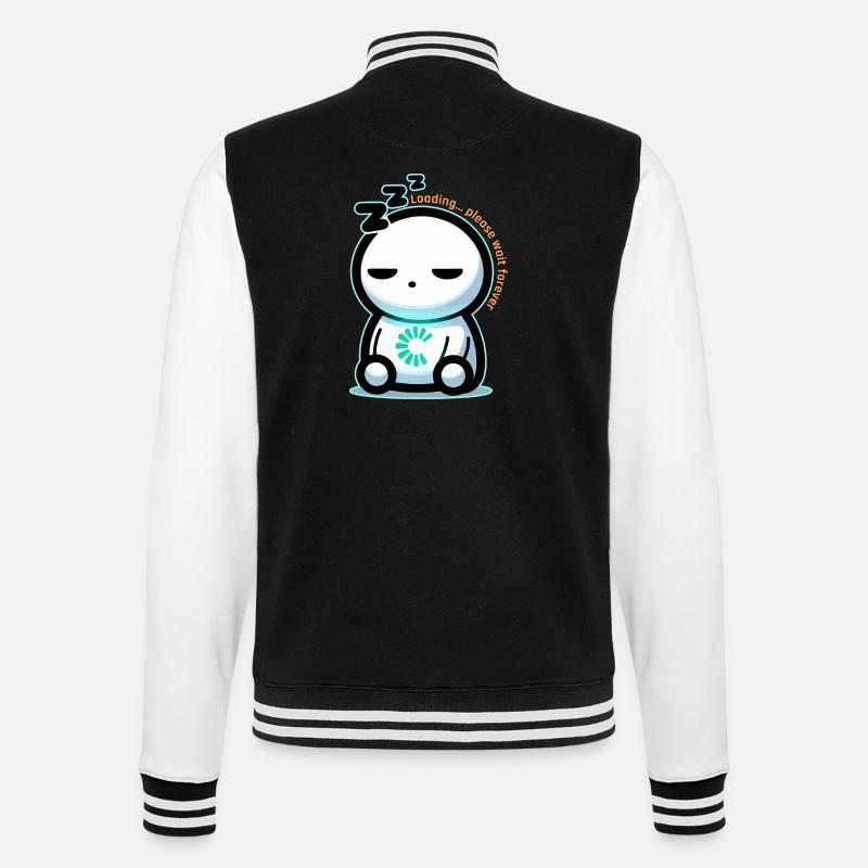 Forever Loading Sleepy Mascot - College Sweat Jacket - black/white