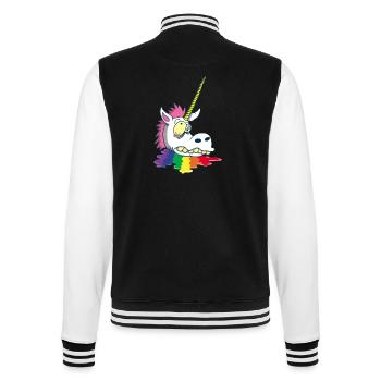 Severed head of a unicorn - College Sweat Jacket - black/white - Back - Marisol (170cm)
