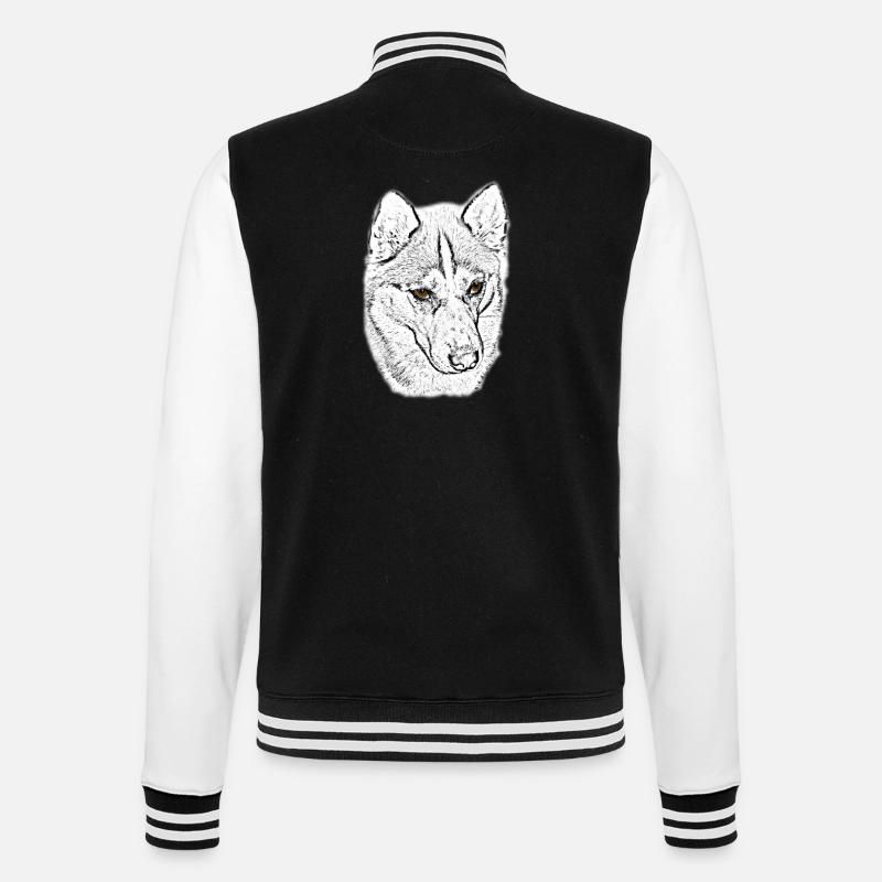 Wolfskopf Line Study - College Sweat Jacket - black/white