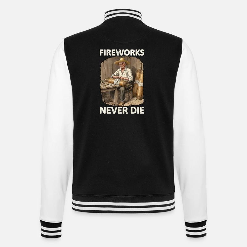 Fireworks Never Die Pyro - College-Sweatjacke - Schwarz/Weiß